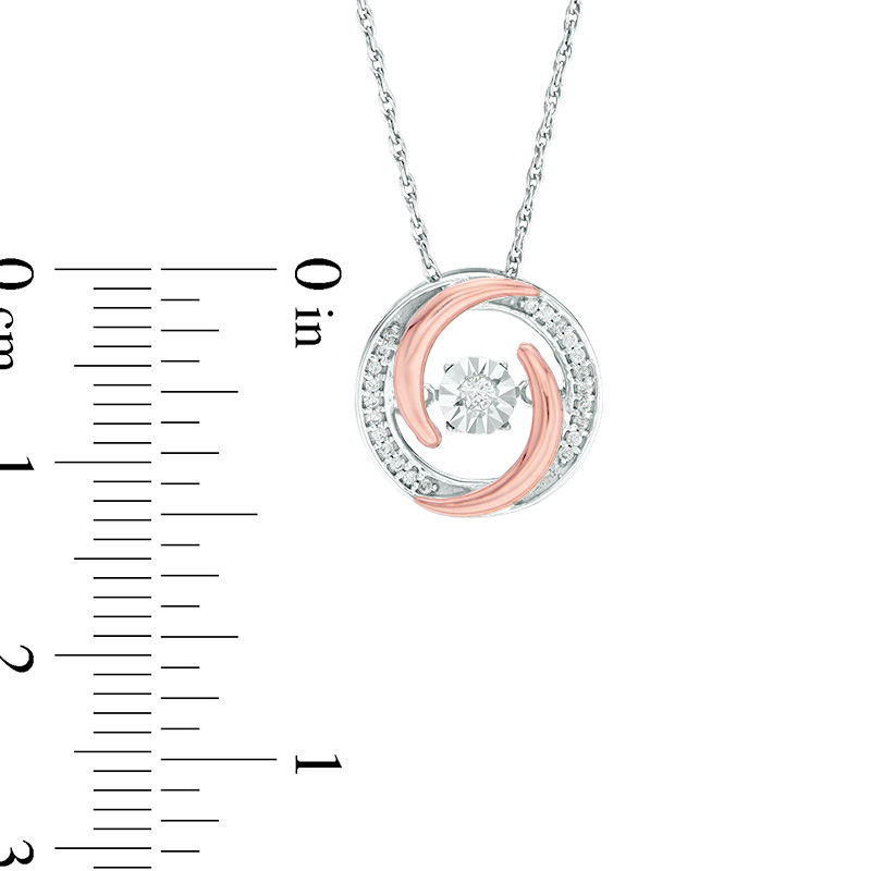 Unstoppable Love™ 0.085 CT. T.W. Diamond Swirl Pendant in Sterling Silver and 10K Rose Gold|Peoples Jewellers