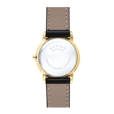 Ladies' Movado Museum® Classic Gold-Tone PVD Strap Watch with Black Dial (Model: 0607275)