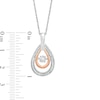 Unstoppable Love™ 0.086 CT. T.W. Diamond Double Teardrop Pendant in Sterling Silver and 10K Rose Gold