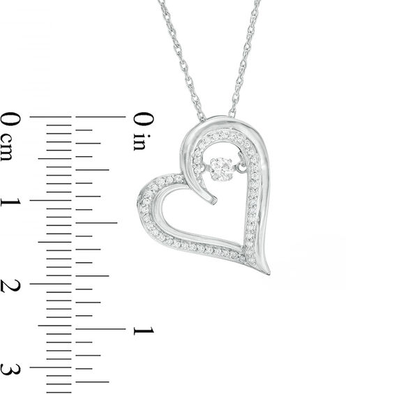 Unstoppable Love™ 0.23 CT. T.W. Diamond Tilted Double Heart Pendant in Sterling Silver