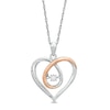 Unstoppable Love™ 0.065 CT. T.W. Diamond Looping Heart Pendant in Sterling Silver and 10K Rose Gold