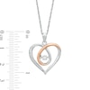 Unstoppable Love™ 0.065 CT. T.W. Diamond Looping Heart Pendant in Sterling Silver and 10K Rose Gold