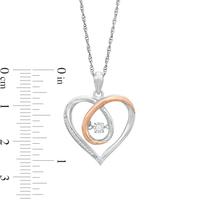 Unstoppable Love™ 0.065 CT. T.W. Diamond Looping Heart Pendant in Sterling Silver and 10K Rose Gold