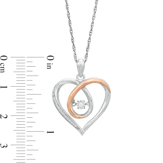 Unstoppable Love™ 0.065 CT. T.W. Diamond Looping Heart Pendant in Sterling Silver and 10K Rose Gold