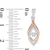 Unstoppable Love™ 0.18 CT. T.W. Diamond Interlocking Marquise-Shaped Drop Earrings in Sterling Silver and 10K Rose Gold