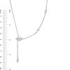 0.29 CT. T.W. Diamond Marquise Frame Station Lariat Bolo Necklace in Sterling Silver - 26"