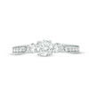 Thumbnail Image 5 of 0.69 CT. T.W. Diamond Three Stone Vintage-Style Engagement Ring in 10K White Gold