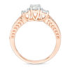 0.69 CT. T.W. Diamond Three Stone Vintage-Style Engagement Ring in 10K Rose Gold