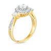 Thumbnail Image 1 of 0.95 CT. T.W. Diamond Frame Three Stone Engagement Ring in 10K Gold