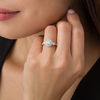 Thumbnail Image 2 of 0.95 CT. T.W. Diamond Frame Three Stone Engagement Ring in 10K Gold