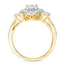 Thumbnail Image 4 of 0.95 CT. T.W. Diamond Frame Three Stone Engagement Ring in 10K Gold
