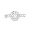 Thumbnail Image 5 of 0.95 CT. T.W. Diamond Frame Three Stone Engagement Ring in 10K Gold