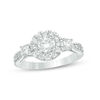 Thumbnail Image 0 of 0.95 CT. T.W. Diamond Frame Three Stone Engagement Ring in 10K White Gold