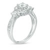 Thumbnail Image 1 of 0.95 CT. T.W. Diamond Frame Three Stone Engagement Ring in 10K White Gold