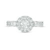 Thumbnail Image 5 of 0.95 CT. T.W. Diamond Frame Three Stone Engagement Ring in 10K White Gold