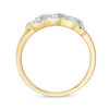 0.45 CT. T.W. Diamond Three Stone Twist Frame Engagement Ring in 10K Gold