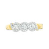 0.45 CT. T.W. Diamond Three Stone Twist Frame Engagement Ring in 10K Gold