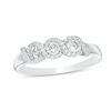 Thumbnail Image 1 of 0.45 CT. T.W. Diamond Three Stone Twist Frame Engagement Ring in 10K White Gold