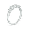 Thumbnail Image 2 of 0.45 CT. T.W. Diamond Three Stone Twist Frame Engagement Ring in 10K White Gold