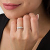 Thumbnail Image 3 of 0.45 CT. T.W. Diamond Three Stone Twist Frame Engagement Ring in 10K White Gold