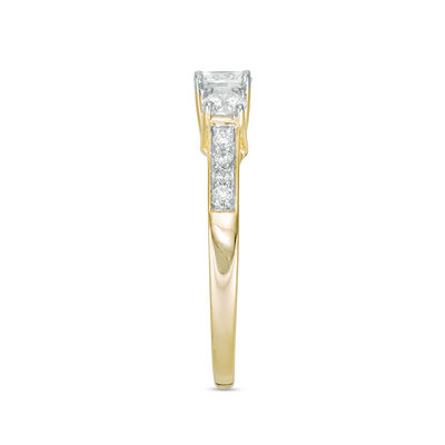 0.69 CT. T.W. Diamond Three Stone Engagement Ring in 10K Gold