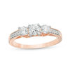 0.69 CT. T.W. Diamond Three Stone Engagement Ring in 10K Rose Gold