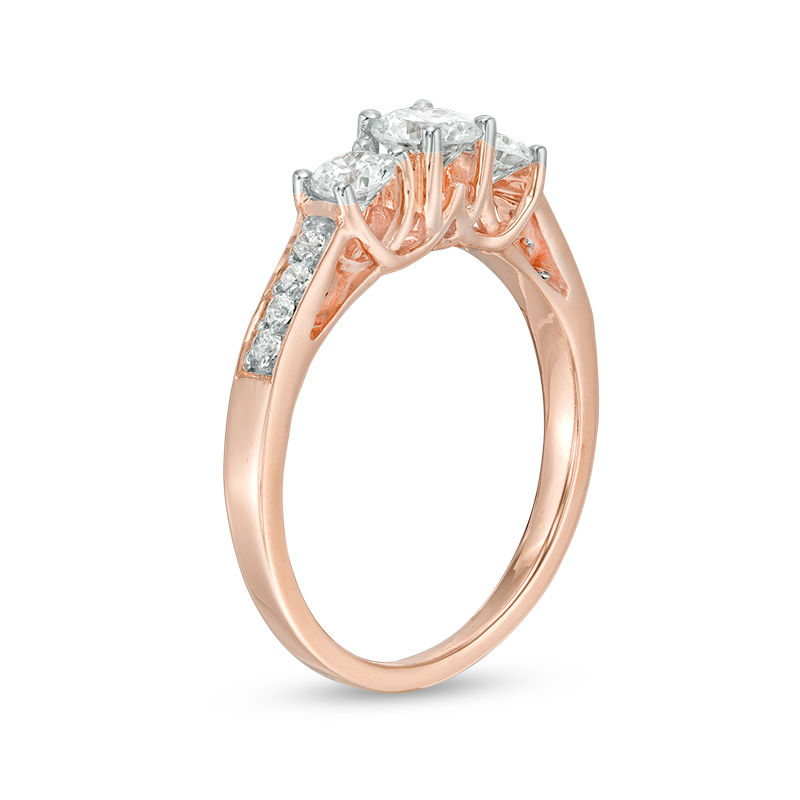 0.69 CT. T.W. Diamond Three Stone Engagement Ring in 10K Rose Gold|Peoples Jewellers