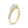 Thumbnail Image 1 of 0.95 CT. T.W. Diamond Three Stone Two Row Engagement Ring in 10K Gold