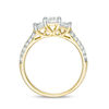 Thumbnail Image 4 of 0.95 CT. T.W. Diamond Three Stone Two Row Engagement Ring in 10K Gold
