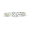 Thumbnail Image 5 of 0.95 CT. T.W. Diamond Three Stone Two Row Engagement Ring in 10K Gold