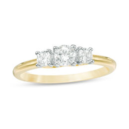 0.45 CT. T.W. Diamond Three Stone Engagement Ring in 10K Gold