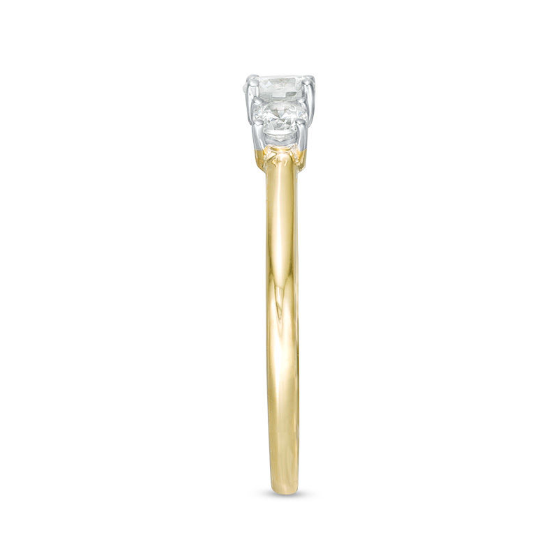 Main Image 4 of 0.45 CT. T.W. Diamond Three Stone Engagement Ring in 10K Gold