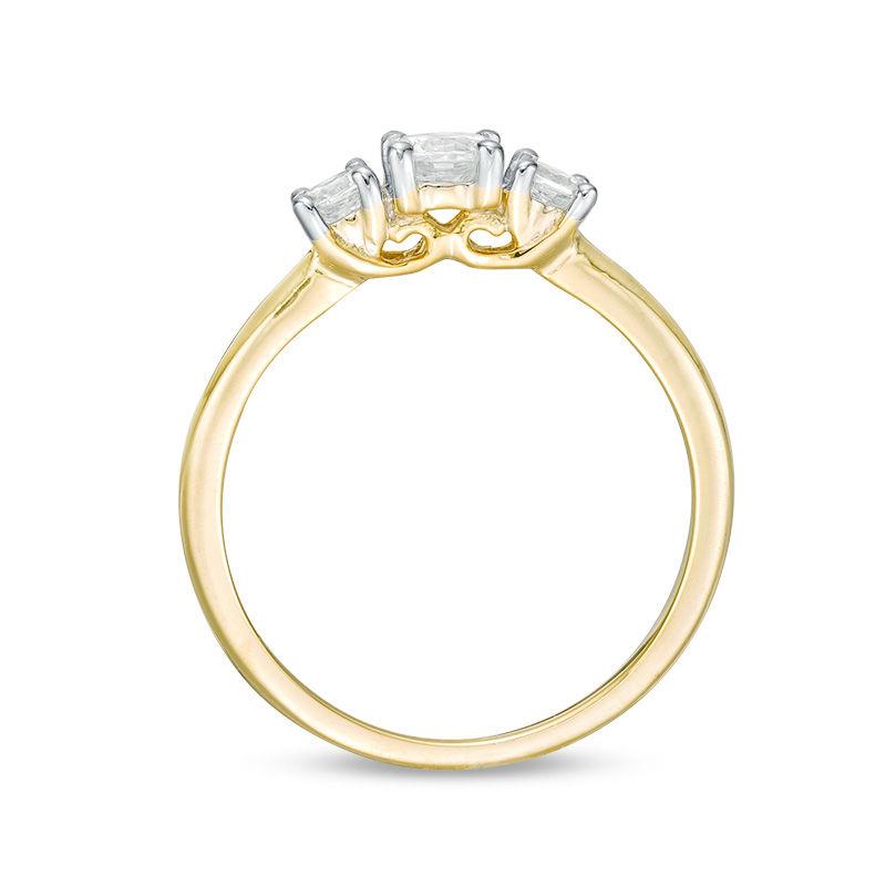 Main Image 5 of 0.45 CT. T.W. Diamond Three Stone Engagement Ring in 10K Gold