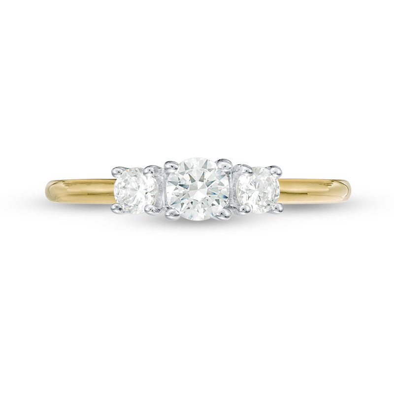 Main Image 6 of 0.45 CT. T.W. Diamond Three Stone Engagement Ring in 10K Gold