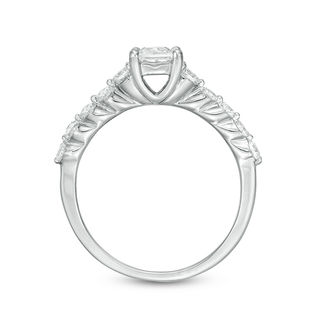 0.95 CT. T.W. Princess-Cut Diamond Three Stone Engagement Ring in 10K Gold