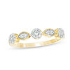 0.18 CT. T.W. Composite Diamond Flower and Leaf Stackable Band in 10K Gold