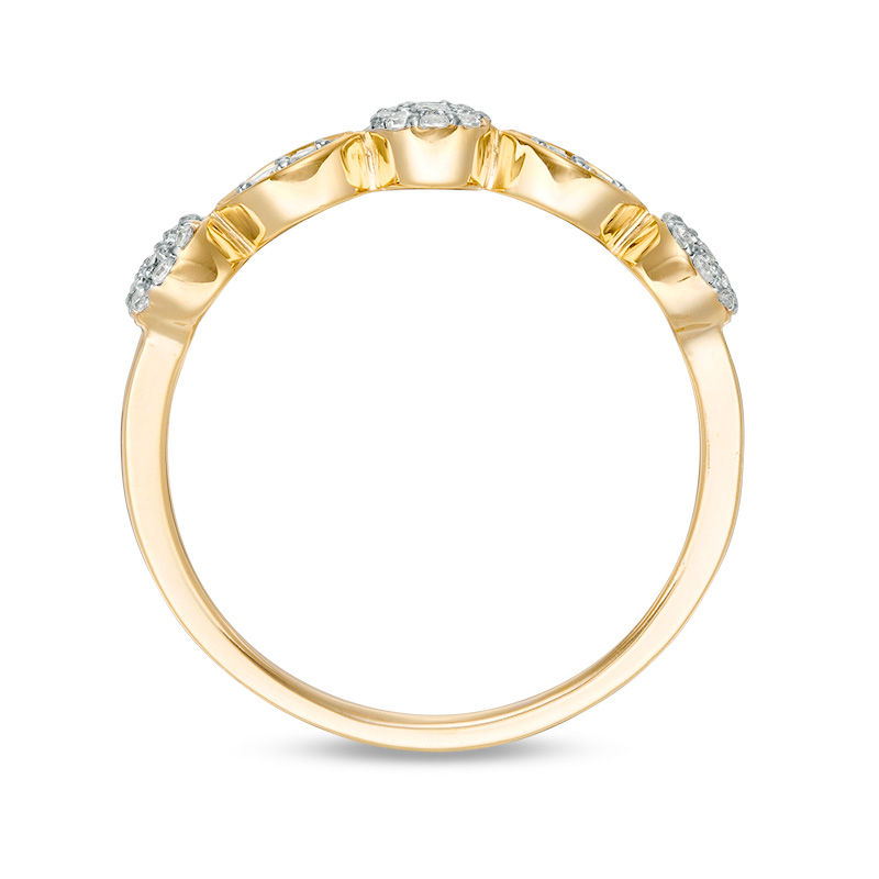 0.18 CT. T.W. Composite Diamond Flower and Leaf Stackable Band in 10K Gold|Peoples Jewellers