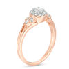 Thumbnail Image 1 of 0.29 CT. T.W. Diamond Frame Leaf Sides Ring in 10K Rose Gold