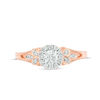 Thumbnail Image 5 of 0.29 CT. T.W. Diamond Frame Leaf Sides Ring in 10K Rose Gold