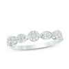 Thumbnail Image 1 of 0.18 CT. T.W. Composite Diamond Flower and Leaf Stackable Band in 10K White Gold