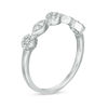 Thumbnail Image 2 of 0.18 CT. T.W. Composite Diamond Flower and Leaf Stackable Band in 10K White Gold