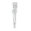 Thumbnail Image 4 of 0.18 CT. T.W. Composite Diamond Flower and Leaf Stackable Band in 10K White Gold