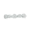 Thumbnail Image 6 of 0.18 CT. T.W. Composite Diamond Flower and Leaf Stackable Band in 10K White Gold