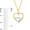 0.04 CT. T.W. Diamond Double Heart Pendant in 10K Gold