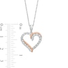 0.085 CT. T.W. Diamond Overlay Heart Pendant in Sterling Silver and 10K Rose Gold