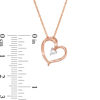 0.065 CT. T.W. Diamond Solitaire Tilted Heart Pendant in 10K Rose Gold