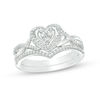Thumbnail Image 0 of 0.22 CT. T.W. Diamond Heart Frame Twist Bridal Set in 10K White Gold