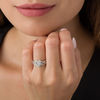 Thumbnail Image 2 of 0.22 CT. T.W. Diamond Heart Frame Twist Bridal Set in 10K White Gold