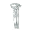 Thumbnail Image 3 of 0.22 CT. T.W. Diamond Heart Frame Twist Bridal Set in 10K White Gold