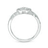 Thumbnail Image 4 of 0.22 CT. T.W. Diamond Heart Frame Twist Bridal Set in 10K White Gold
